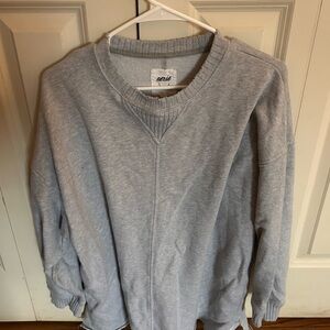 Aerie Light Gray Crewneck Oversized Sweater